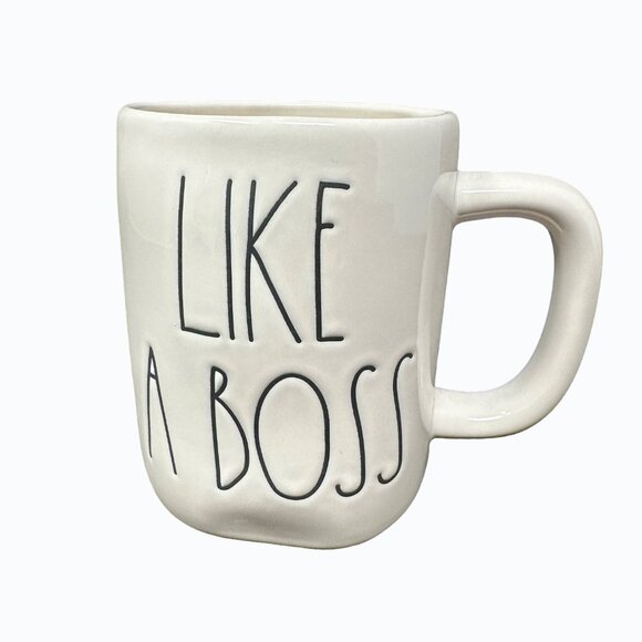 Rae Dunn LIKE A BOSS Mug White Artisan Collection by Magenta Coffee Cup Gift - Picture 1 of 7